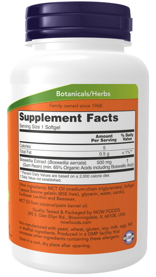 Boswellia Extract 500mg 90 Sgels by Now Foods