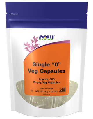 Single 0 Veg Capsules - 300 Empty Caps (NOW)