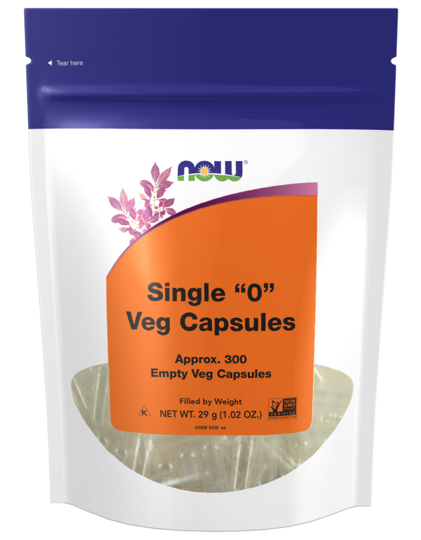 Single 0 Veg Capsules - 300 Empty Caps (NOW)