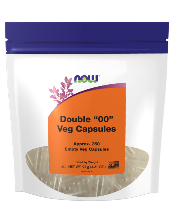 Double "00 Veg Capsules - 750 Empty Caps (NOW)