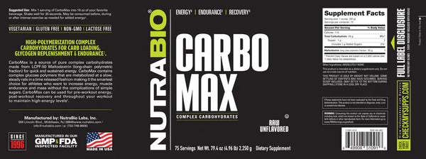 Carbo Max Maltodextrin - 5 LB (NutraBio)