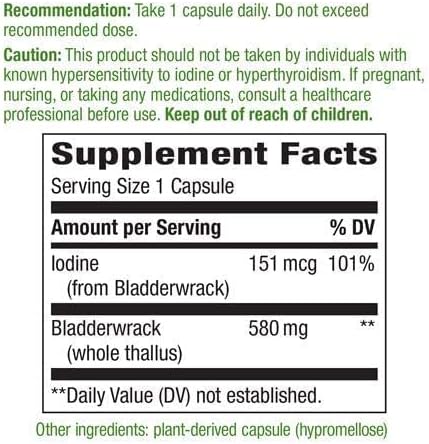 Bladderwrack - 100 Vegan Capsules (Nature's Way)