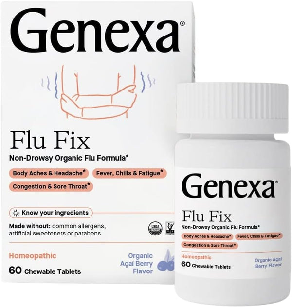 Flu Fix Homeopathic - 60 Chewable Tablets (Genexa)