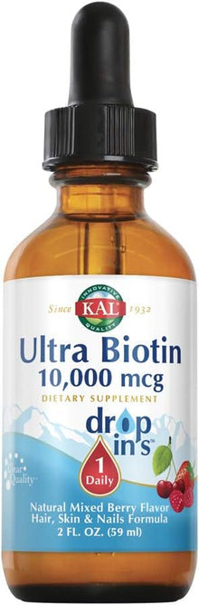 Ultra Biotin DropIns  2floz 10000mcg drop Mixed Berry by Kal