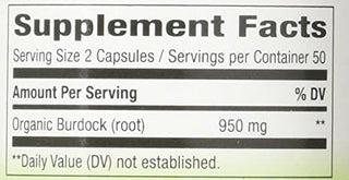 Burdock ORG 100ct 970mg veg cap by Solaray