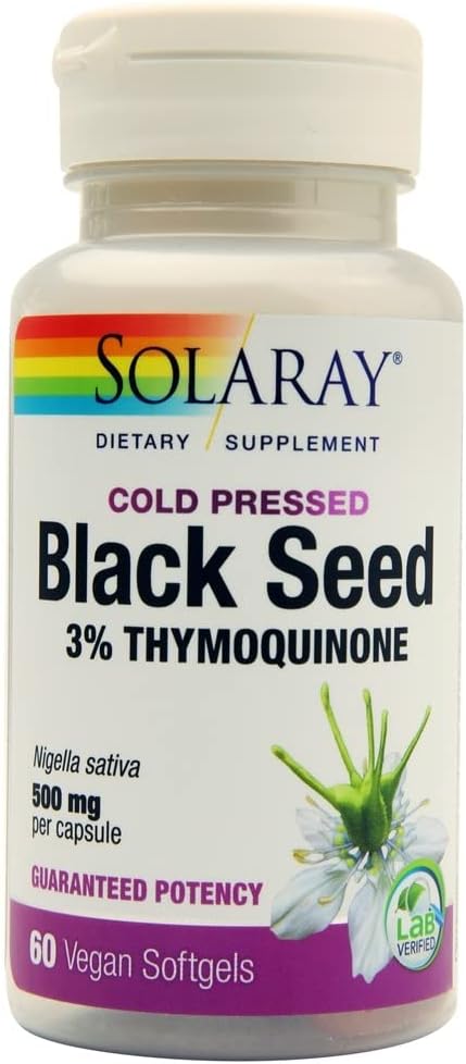 Black Seed Cold Pressed 3% Thymoquinone 60ct 15mg veg cap by Solaray