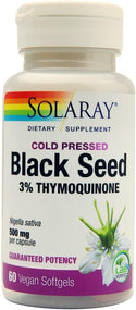 Black Seed Cold Pressed 3% Thymoquinone 60ct 15mg veg cap by Solaray