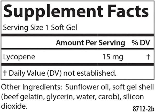 Lycopene (Tomato-Free) 15 mg - 180 Soft Gels (Carlson)