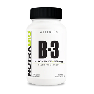 B-3 Niacinamide (500mg) - 120 Vegetable Capsules (Nutrabio)