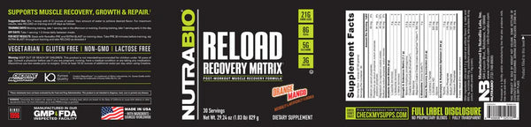 Reload Recovery Matrix- Orange Mango - 1.83 LB (NutraBio)