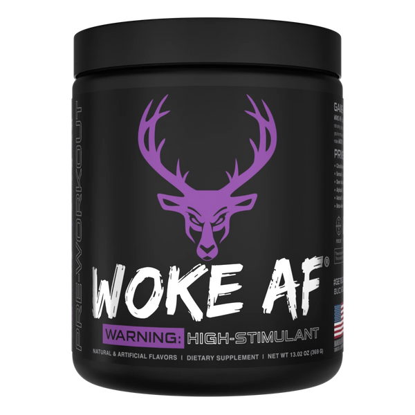 WOKE AF High- Stimulant Pre-workout - 13.02 OZ Grape Gaines (Bucked Up)