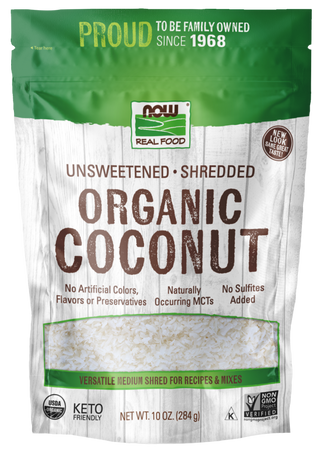 Coconut Shredded Unsweetened Organic 10 oz by Now Foods