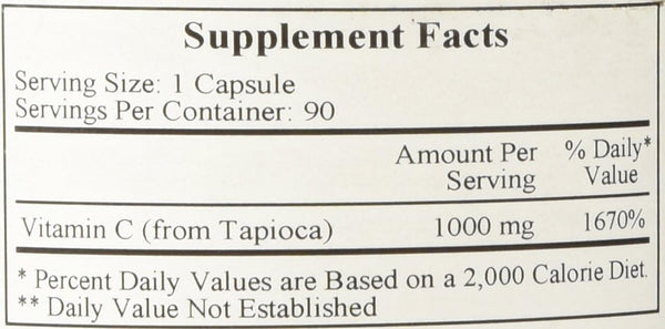 Vitamin C-1000 - 90 Capsules (Ecological Formulas)