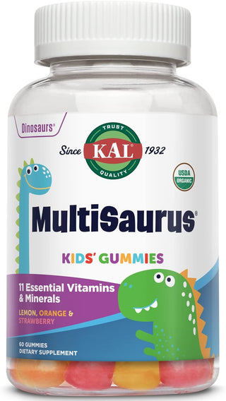 MultiSaurus  60ct  gummy Lemon Orange Strawberry by Kal