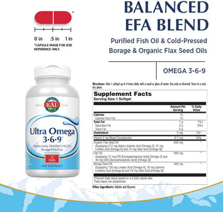 Ultra Omega 3-6-9  100ct 1200mg by Kal