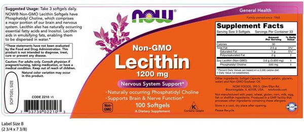 Lecithin  100ct 1200mg by Kal