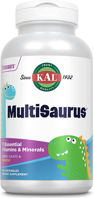 MultiSaurus®  180ct  chewable Berry, Grape & Orange by Kal