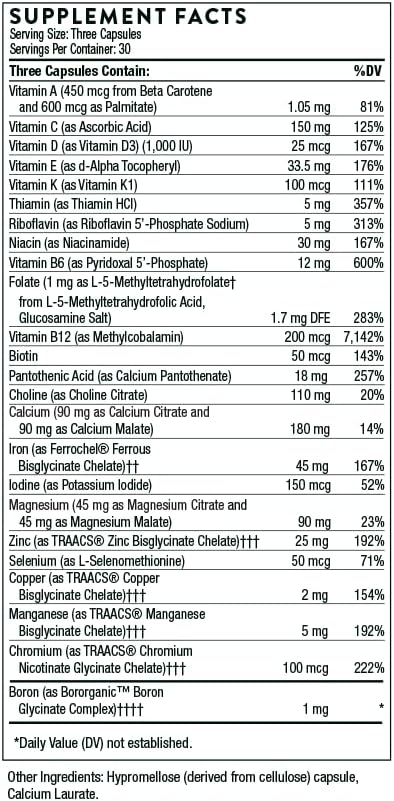 Basic Prenatal - 60 Capsules (Thorne)