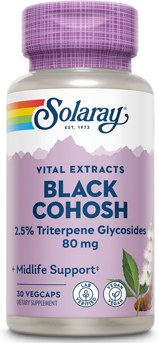 Black Cohosh 2.5% Triterpene Glycosides 30ct 80mg veg cap