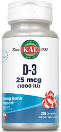 D3  200ct 25mcg chewable Peppermint by Kal