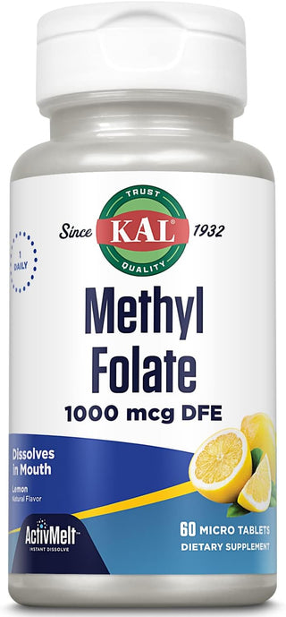 Methyl Folate  60ct 1000mcg lozenge Lemon by Kal