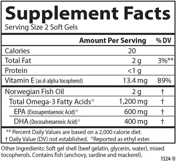 Super Omega-3 Gems 130 softgels - Carlson Labs