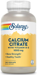 Calcium Citrate w Vit D3 240ct 1000mg gelcap by Solaray