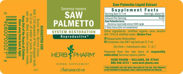 Saw Palmetto - 1 FL OZ (Herb Pharm)