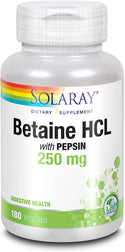 Betaine HCL w Pepsin 180ct 250mg veg cap