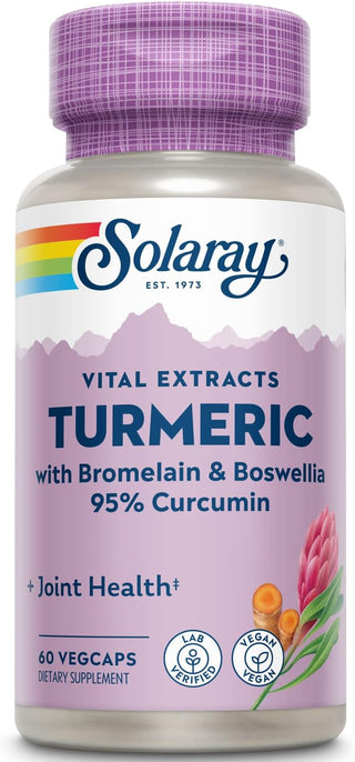 Turmeric w Bromelain & Boswellia 60ct 200mg veg cap by Solaray