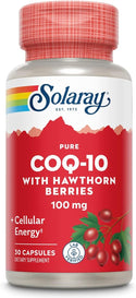 CoQ-10  Pure-w Hawthorn Berries 30ct 100mg gelcap