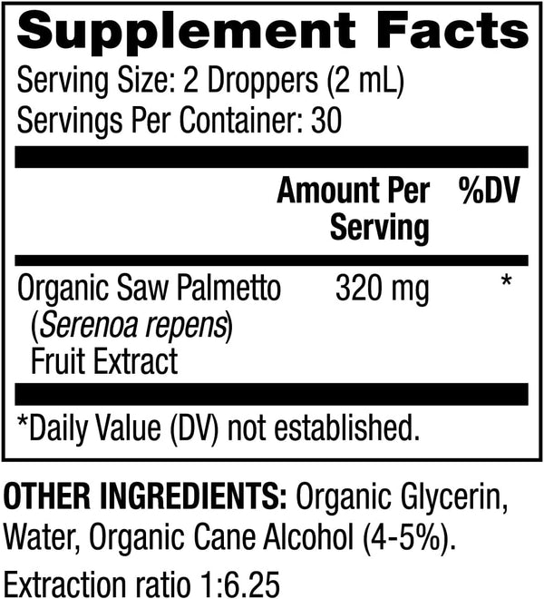 Organic Saw Palmetto Liquid Drops - 2 FL OZ (Dr. Mercola)