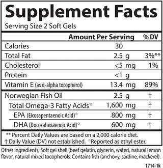 Elite Omega 3 Gems 60 Softgels - Carlson Labs