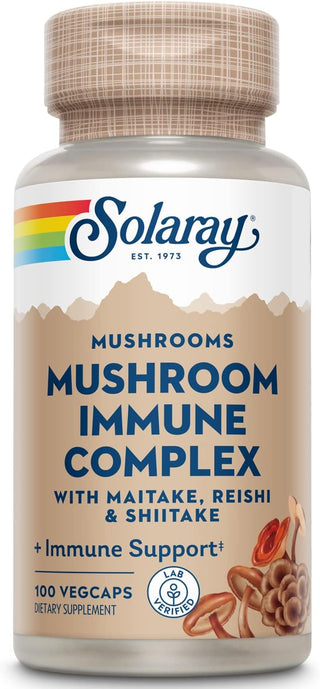 Mushroom Immune Complex w Maitake, Reishi & Shiitake 100ct 600mg veg cap by Solaray