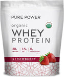 Pure Power Organic Whey Protein- Strawberry 20.60 oz by Dr. Mercola