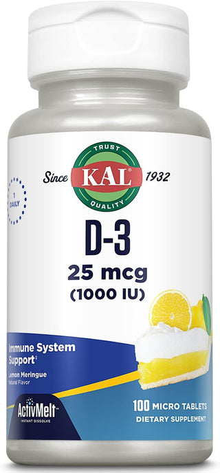 D-3 1000 IU ActivMelt  100ct 25mcg lozenge Lemon by Kal