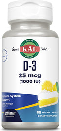 D-3 1000 IU  100ct 25mcg lozenge Lemon Meringue by Kal