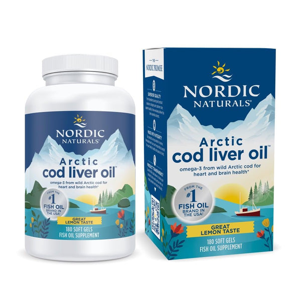 Arctic Cod Liver Oil 1000 mg - 180 Lemon Softgels (Nordic Naturals)