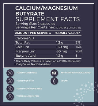 Calcium/Magnesium Butyrate 100 caps - Body Bio