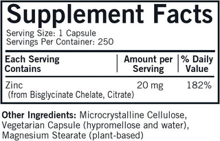 BioCitrate Zinc  60ct 20mg veg cap