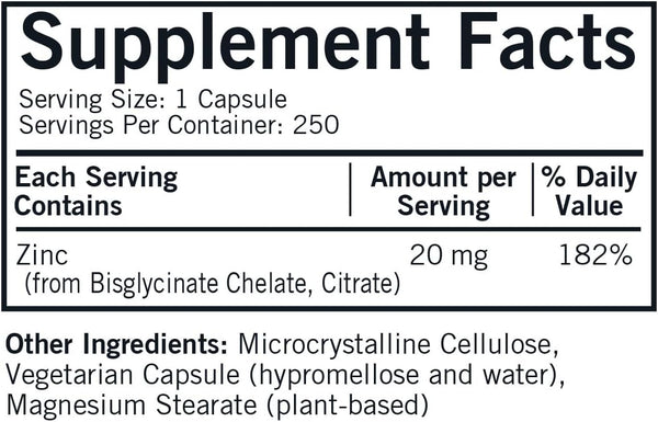 BioCitrate Zinc  60ct 20mg veg cap