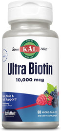 Ultra Biotin ActivMelt  60ct 10000mcg lozenge Mixed Berry by Kal