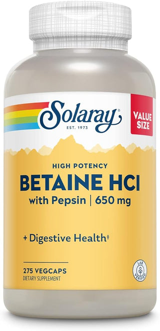 Betaine HCI  HP-w Pepsin 275ct 650mg veg cap