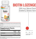 Biotin 60ct 5000mcg lozenge Peach Strawberry Banana by Solaray