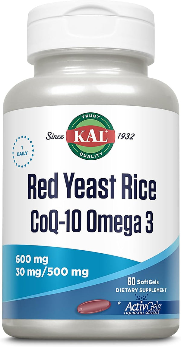 RYR, CoQ10. Omega 3 AG  60ct by Kal