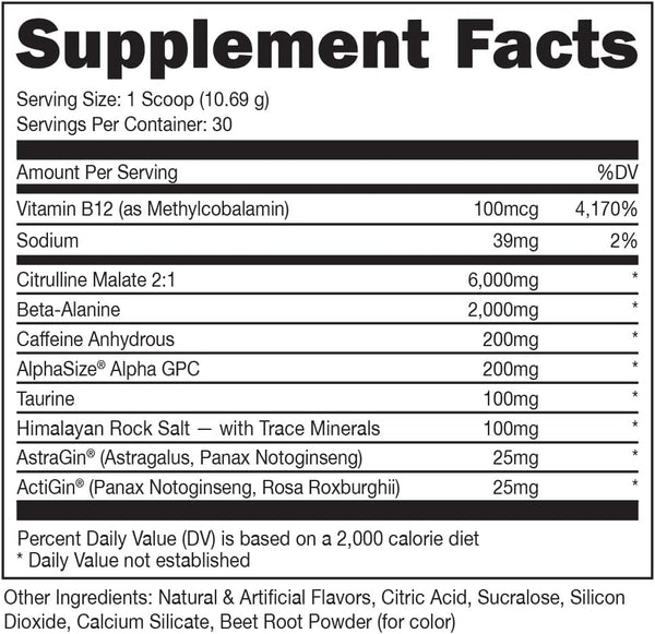 Bucked Up Non-Stimulant Pre-Workout - 11.35 OZ Raspberry Lime Ricky (Bucked Up)