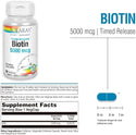 Biotin, 60 kpsl 60ct 5000mcg veg cap by Solaray