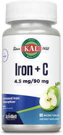 Iron + C  90ct 4.5mg lozenge Apple by Kal