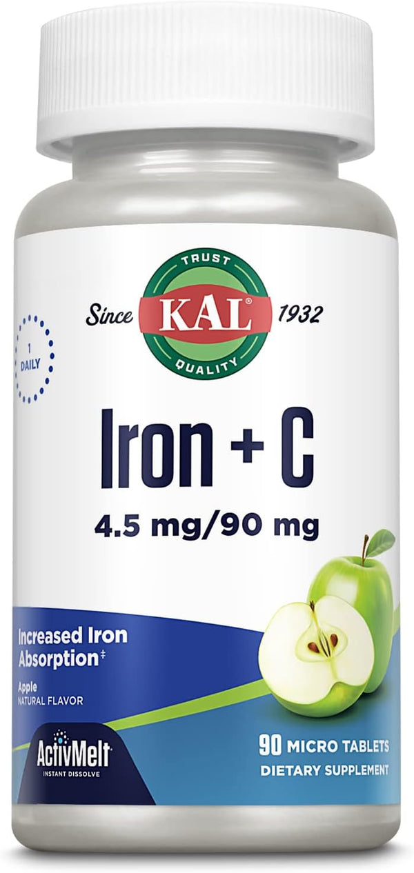 Iron + C  90ct 4.5mg lozenge Apple by Kal