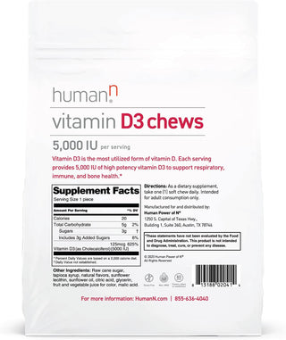 Vitamin D3 Chew Mixed Berry 30 Chews (HumanN)